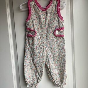 Floral Kids Jumpsuit with Pink Accents